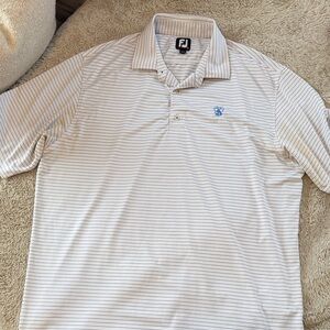 FootJoy Men's golf Polo with Blue and White Stripes